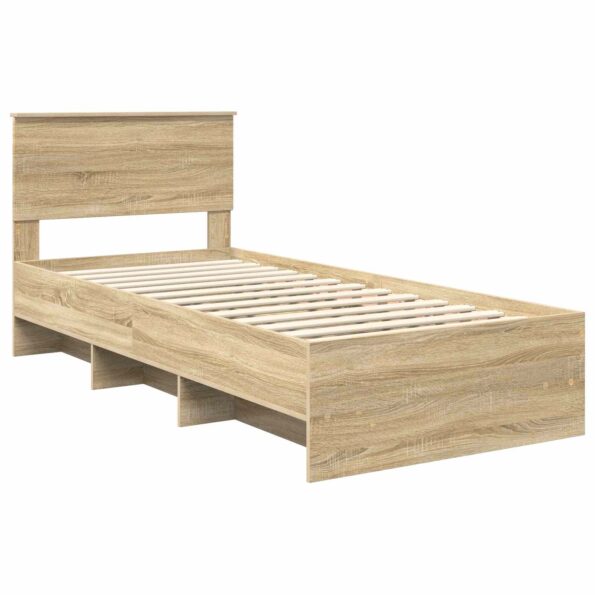 vidaXL Rám postele Sonoma dub 80 x 200 cm Kompozitné drevo – Obrázok 4