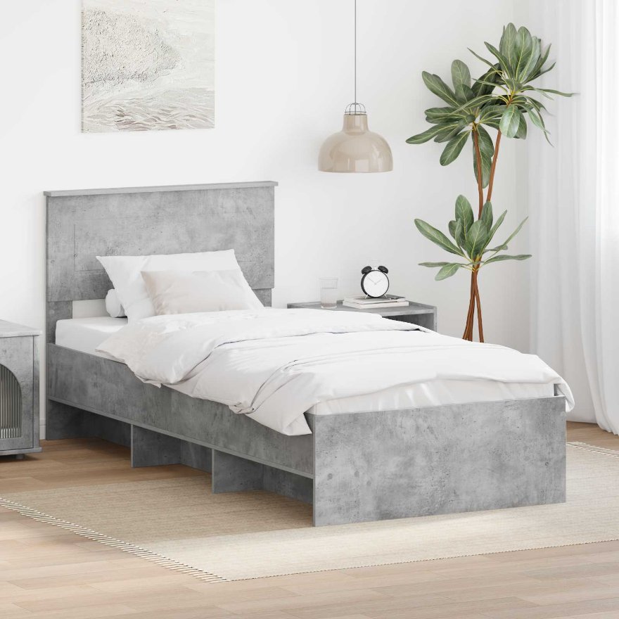 3408903_1.jpg vidaXL Rám postele Betónová šedá 80 x 200 cm Kompozitné drevo – Obrázok 1