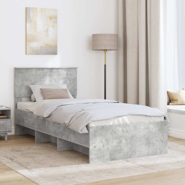 vidaXL Rám postele Betónová šedá 80 x 200 cm Kompozitné drevo – Obrázok 3