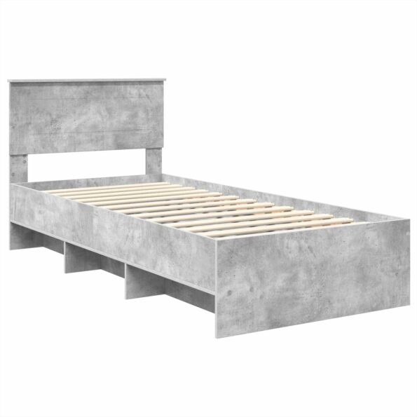 vidaXL Rám postele Betónová šedá 80 x 200 cm Kompozitné drevo – Obrázok 4