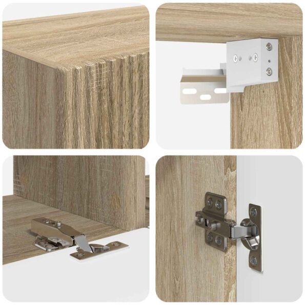 vidaXL Sada nástenného kabinetu na TV Nástenný 4 pcs Sonoma dub – Obrázok 10
