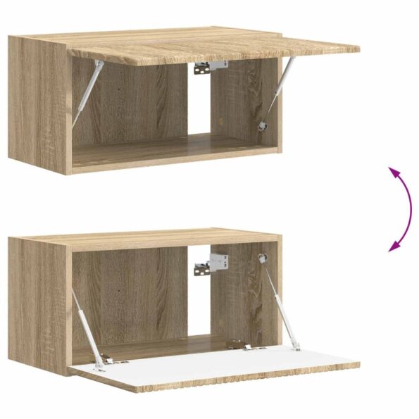 vidaXL Sada nástenného kabinetu na TV Nástenný 4 pcs Sonoma dub – Obrázok 11