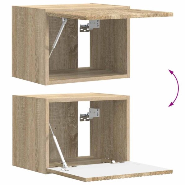 vidaXL Sada nástenného kabinetu na TV Nástenný 4 pcs Sonoma dub – Obrázok 12