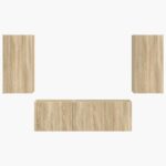 vidaXL Sada nástenného kabinetu na TV Nástenný 4 pcs Sonoma dub – Obrázok 8