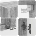 vidaXL Sada nástenného kabinetu na TV Nástenný 4 pcs Sivý Sonoma – Obrázok 10
