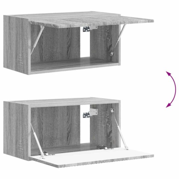 vidaXL Sada nástenného kabinetu na TV Nástenný 4 pcs Sivý Sonoma – Obrázok 11
