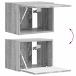vidaXL Sada nástenného kabinetu na TV Nástenný 4 pcs Sivý Sonoma – Obrázok 12