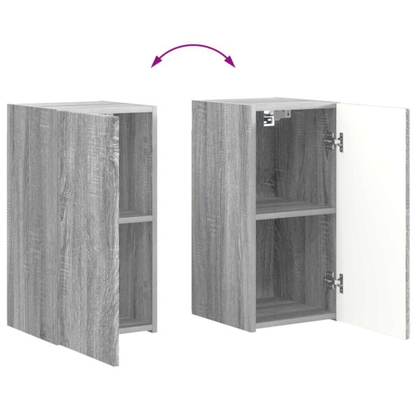 vidaXL Sada nástenného kabinetu na TV Nástenný 4 pcs Sivý Sonoma – Obrázok 13