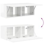 vidaXL Sada nástenného kabinetu na TV 4 pcs Vysoký lesk bielej – Obrázok 10