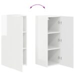 vidaXL Sada nástenného kabinetu na TV 4 pcs Vysoký lesk bielej – Obrázok 11