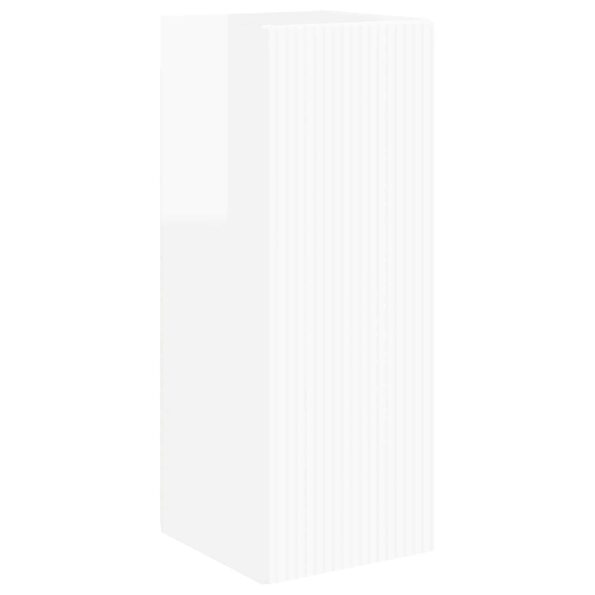 vidaXL Sada nástenného kabinetu na TV 4 pcs Vysoký lesk bielej – Obrázok 6