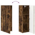 vidaXL Sada nástenného kabinetu na TV Nástenný 4 pcs Dymová dub – Obrázok 11