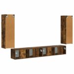 vidaXL Sada nástenného kabinetu na TV Nástenný 4 pcs Dymová dub – Obrázok 8