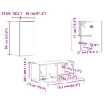vidaXL Zostava TV skriniek Nástenný 2 pcs Sivý Sonoma Kompozitné drevo – Obrázok 13
