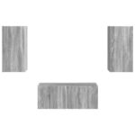 vidaXL Zostava TV skriniek Nástenný 2 pcs Sivý Sonoma Kompozitné drevo – Obrázok 7