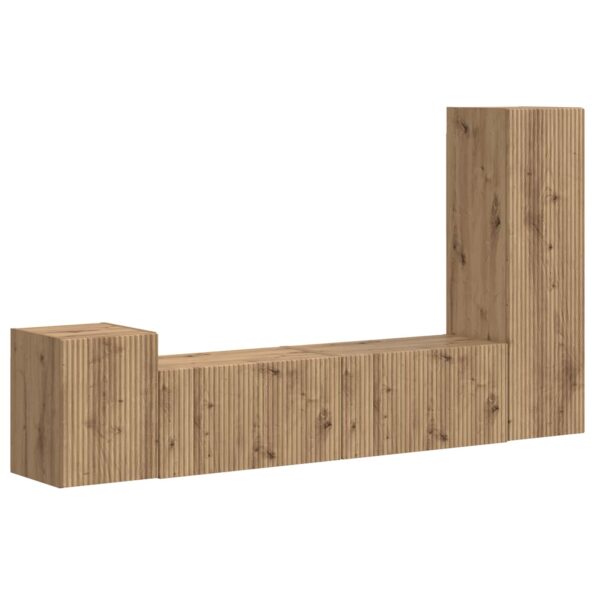 vidaXL Zostava TV skriniek 4 pcs Remeselný dub Kompozitné drevo – Obrázok 2