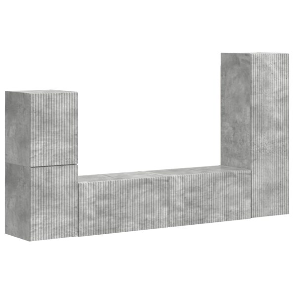 vidaXL Zostava TV skriniek 4 pcs Betónová šedá Kompozitné drevo – Obrázok 2