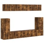 vidaXL Zostava TV skriniek Nástenný 5 pcs Dymová dub Kompozitné drevo – Obrázok 2