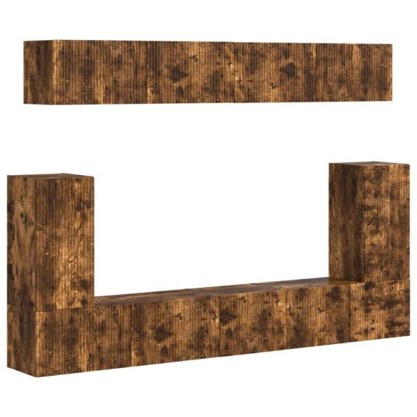 vidaXL Zostava TV skriniek Nástenný 5 pcs Dymová dub Kompozitné drevo – Obrázok 2