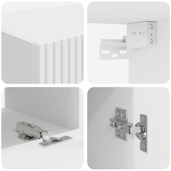 vidaXL 3 pcs Biela – Obrázok 10