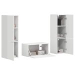 vidaXL 3 pcs Biela – Obrázok 3