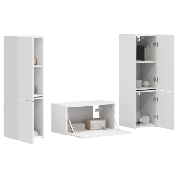 vidaXL 3 pcs Biela – Obrázok 3