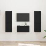 vidaXL 3 pcs Čierna