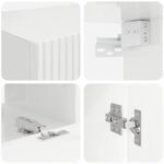 vidaXL 3 pcs Vysoký lesk bielej – Obrázok 10