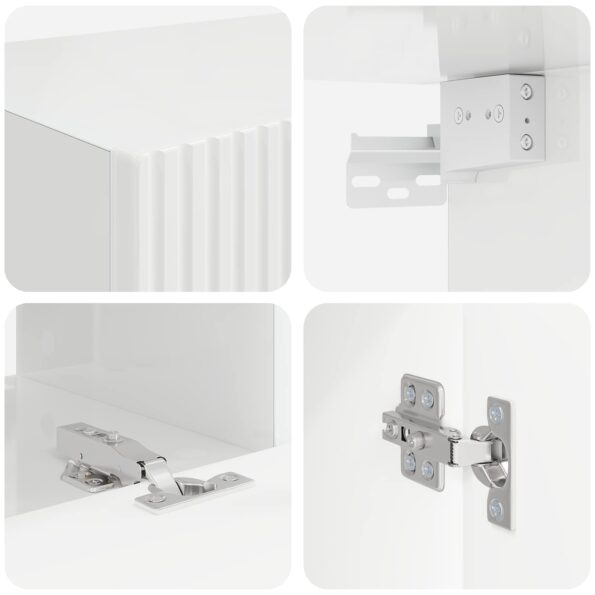 vidaXL 3 pcs Vysoký lesk bielej – Obrázok 10