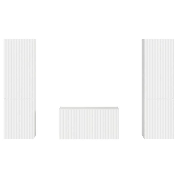 vidaXL 3 pcs Vysoký lesk bielej – Obrázok 8