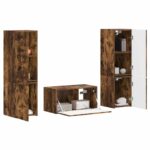 vidaXL 3 pcs Dymová dub – Obrázok 3