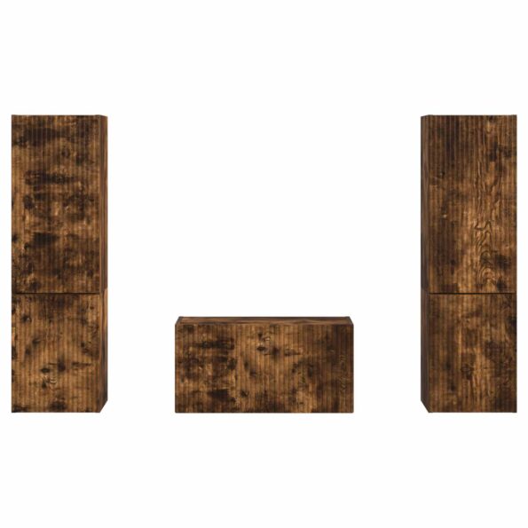 vidaXL 3 pcs Dymová dub – Obrázok 8