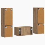 vidaXL 3 pcs Remeselný dub – Obrázok 9