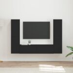 vidaXL 3 pcs Čierna