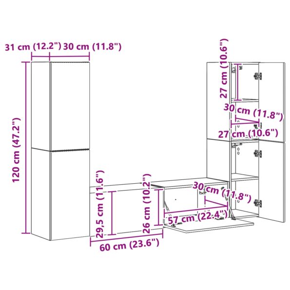vidaXL 3 pcs Betónová šedá – Obrázok 13