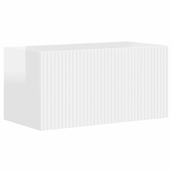 vidaXL 3 pcs Vysoký lesk bielej – Obrázok 5