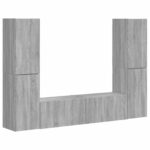 vidaXL 3 pcs Sivý Sonoma – Obrázok 2