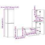 vidaXL 3 pcs Remeselný dub – Obrázok 13