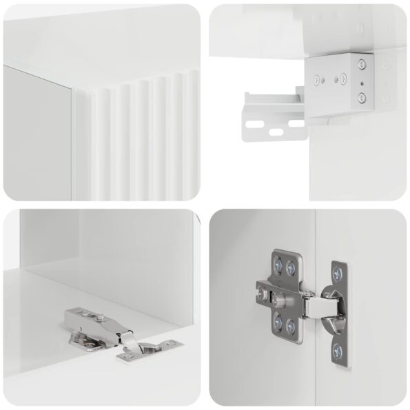 vidaXL 4 pcs Vysoký lesk bielej – Obrázok 11