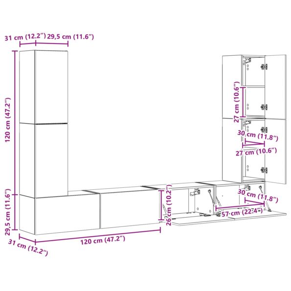 vidaXL 4 pcs Betónová šedá – Obrázok 13