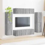 vidaXL 4 pcs Sivý Sonoma – Obrázok 4