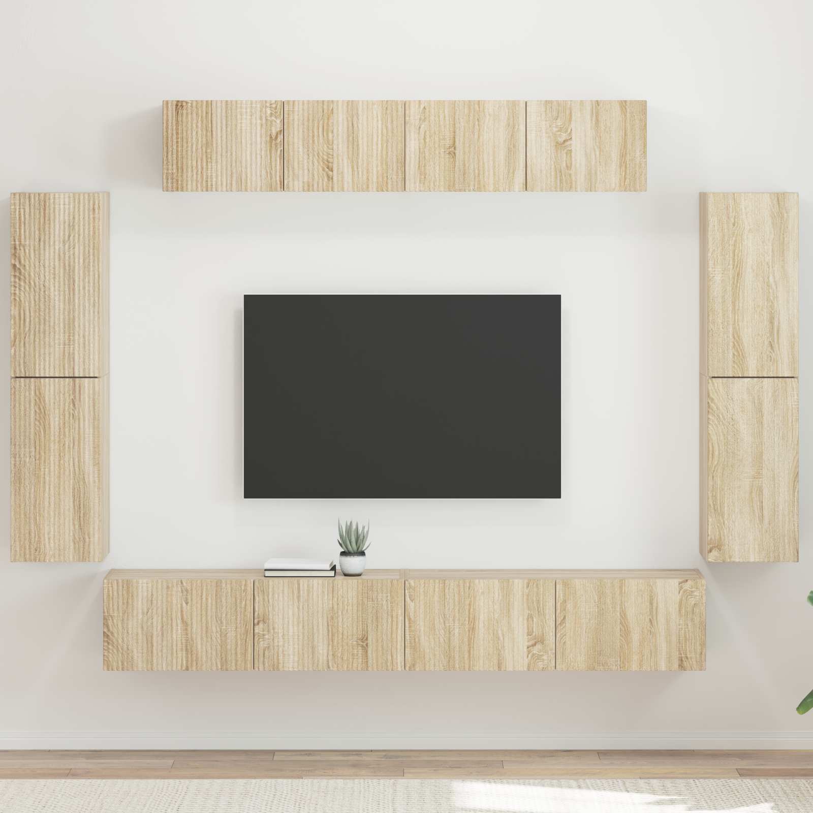 3409143_1.jpg vidaXL TV skrinka 8 pcs Sonoma dub – Obrázok 1