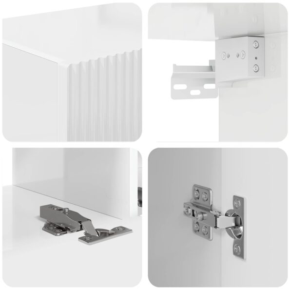 vidaXL 4 pcs Vysoký lesk bielej – Obrázok 10