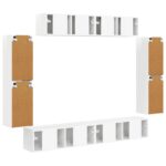 vidaXL 4 pcs Vysoký lesk bielej – Obrázok 9