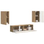 vidaXL Zostava TV skriniek 4 pcs Remeselný dub Kompozitné drevo – Obrázok 3