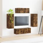vidaXL Zostava TV skriniek 4 pcs Dymová dub Kompozitné drevo – Obrázok 4