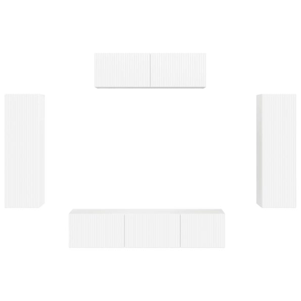 vidaXL 3 pcs Vysoký lesk bielej – Obrázok 8