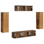 vidaXL 3 pcs Dymová dub – Obrázok 9