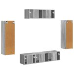 vidaXL 3 pcs Sivý Sonoma – Obrázok 9