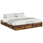 vidaXL Otomanový posteľný rám s úložiskom Údený Dub 203 x 180 x 25 cm – Obrázok 2